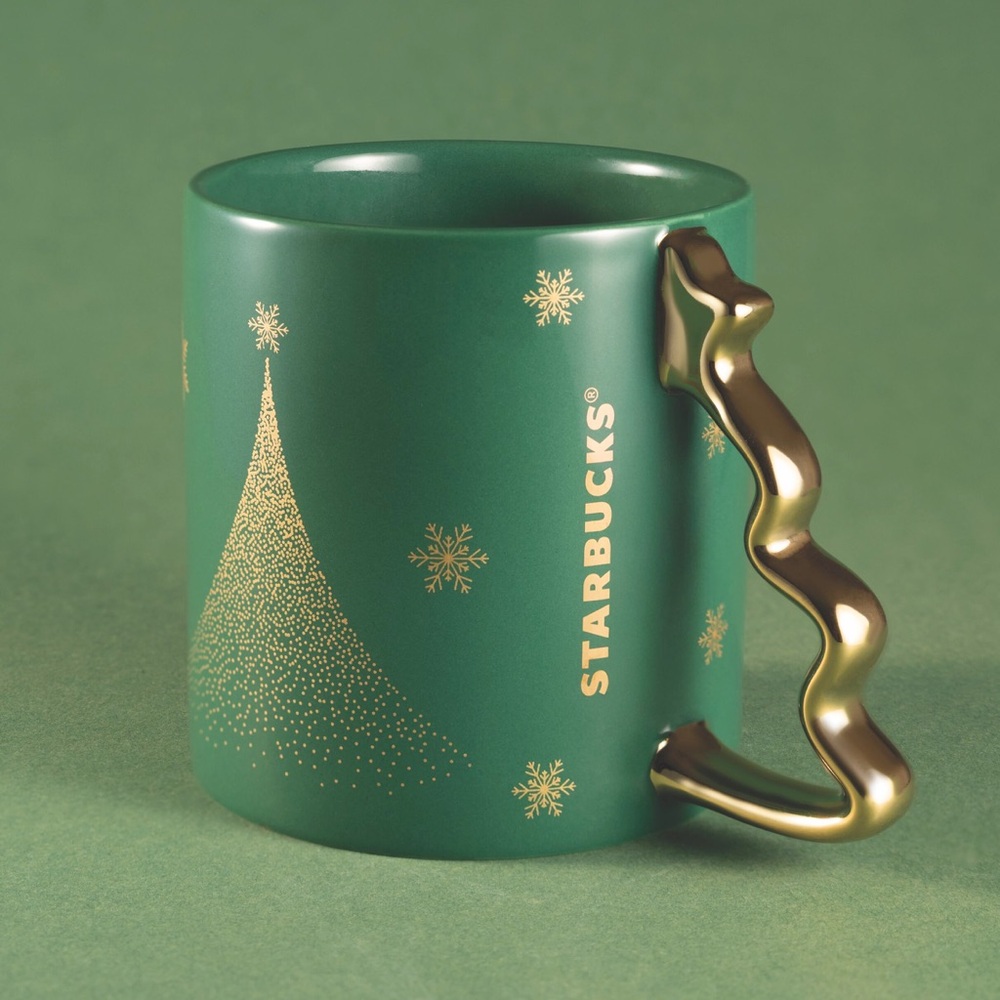 Starbucks Green and Gold 2025 Holiday Mug